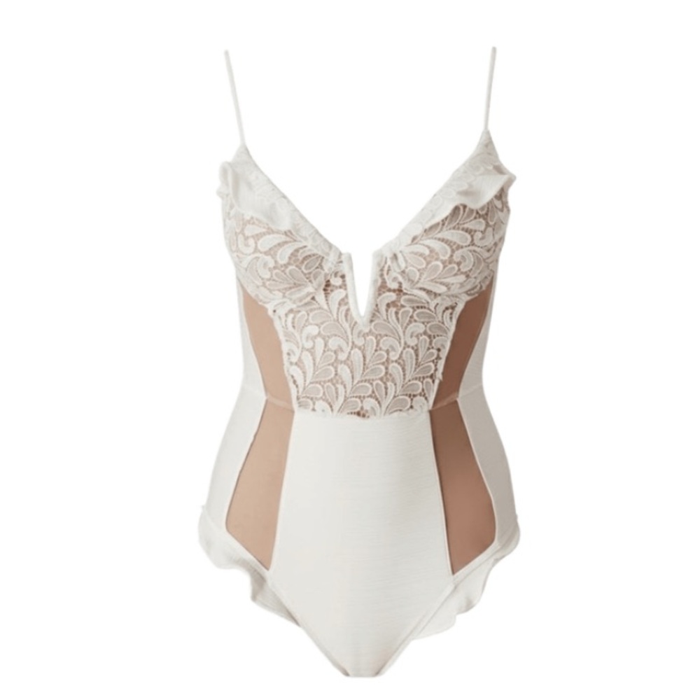 RARE For Love & Lemons Cream St. Tropez Swimsuit